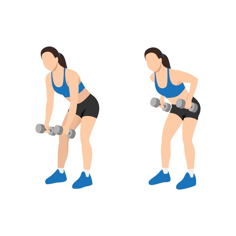Bent-Over Dumbbell Row ท่าเวทเทรนนิ่งสำหรับนักวิ่ง